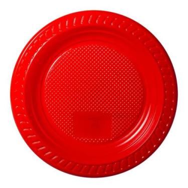 Imagem de Prato Descartável Vermelho para Festa 15cm - 10 Unidades - Copobras