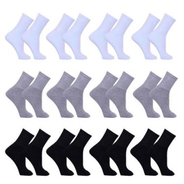 Imagem de Kit 12 Pares Meias Esportiva Masculino Cano Alto Sport - Agil, 12 pare