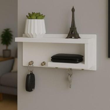 Imagem de Porta chaves em MDF Organizador Decoração para casa Cor:Branco - oem, 