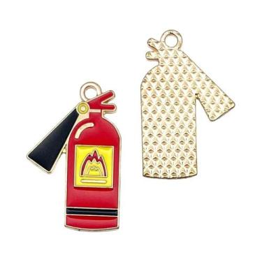 Imagem de Conjunto De Berloques De Bombeiros 10 Peças: Pingentes Esmaltados De C