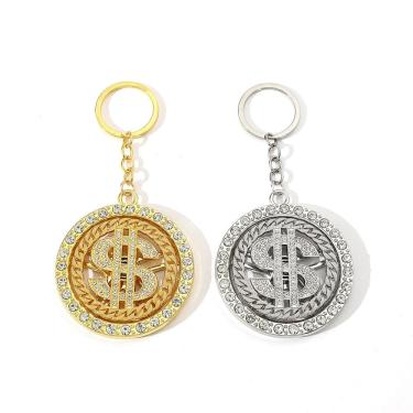 Imagem de Chaveiro, chaveiro, pendente de moeda de ouro de 18 quilates, hip hop