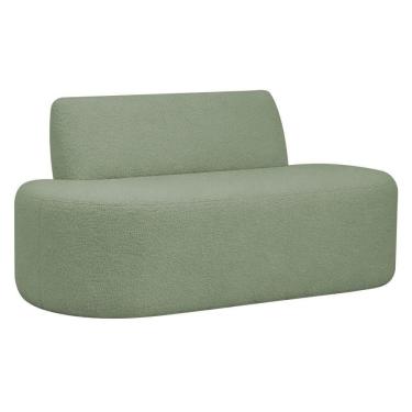 Imagem de Sofá Reto 03 Lugares 180cm Mônaco Bouclé Verde Claro - Nexta Casa
