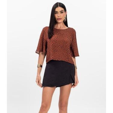 Imagem de Short Saia Curto Feminino Com Fenda Berry & Co Preto, P, Preto