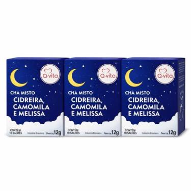 Imagem de Kit 3 Chá Cidreira, Camomila e Melissa Q-Vita 10 Sachês 12g