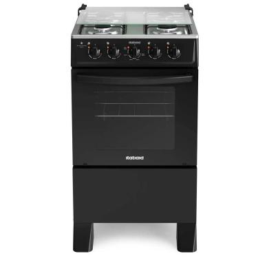 Imagem de Fogão de Piso 4 Bocas Glp Itatiaia Star Clean New Preto Mesa Inox 220V