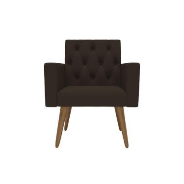 Imagem de Poltrona Capitonê Reforçada Para Sala Toque De Luxo material sintético