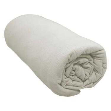 Imagem de Lençol Portallar King Com Elástico Malha 100% Algodão Premiun Classic Off White