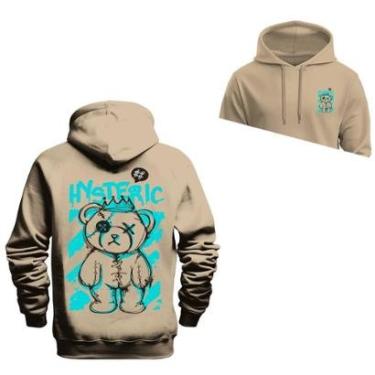 Imagem de Moletom Canguru Blusa De Frio Confortável Estampado Urso Wasteneric Frente e Costas-Unissex