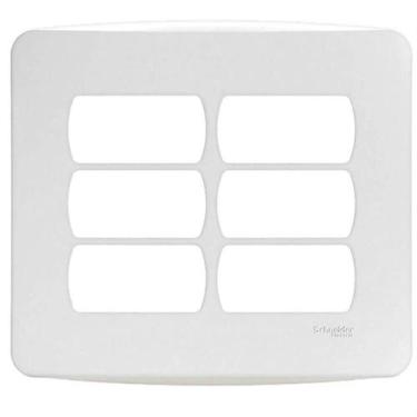 Imagem de Placa 4x4 6 Postos Branca Miluz - S3b77460 - Schneider Placa 4x4 6 Pos