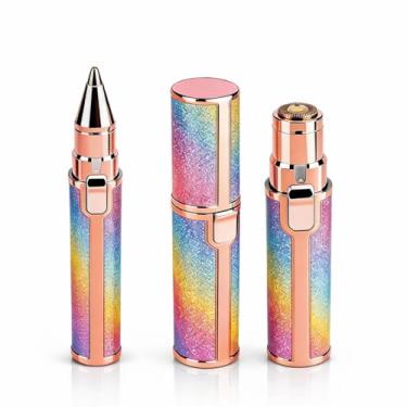 Imagem de Aparador de Pelos Facial Elétrico 2 em 1 Recarregável USB – Depilador e Removedor Portátil para Sobrancelhas, Buço, Nariz e Orelhas - Ideal para Uso Diário e Viagens