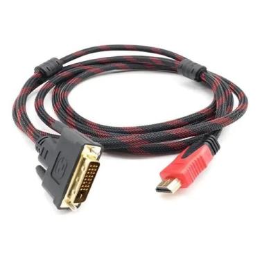 Imagem de Cabo Adaptador Dvi-d Para Hdmi 24+1 Com Filtro 2 Metros MFL - Congratu