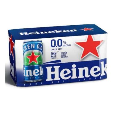 Imagem de Cerveja Lager puro malte zero álcool caixa com 8 latas de 26 - Heineke