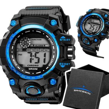 Imagem de Relógio de Pulso Masculino Spaceman Digital com Pulseira de Silicone à Prova d’água Preto