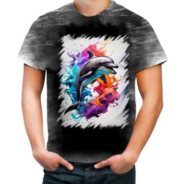 Imagem de Camiseta Desgaste Golfinho Inteligência Arte Pintura 5 - Kasubeck Stor
