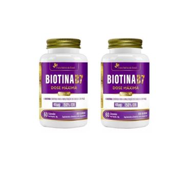 Imagem de Kit 2 Biotina B7 45ug 2x60 cps Flora Nativa-Unissex