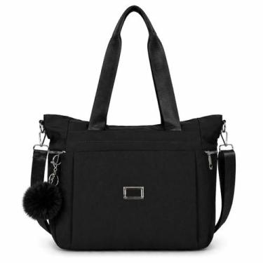 Imagem de Bolsa Feminina Grande Estilo Sacola Alça Transversal Bolso Lateral Rep