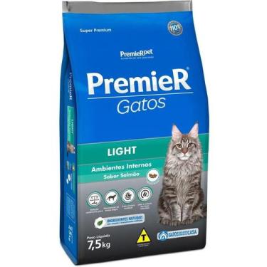 Imagem de Ração Premier Gatos Ambientes Internos Light Salmão 7.5Kg