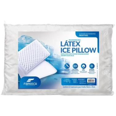 Imagem de Travesseiro Fibrasca Branco Icepillow Látex Dupla Escolha Conforto Sup