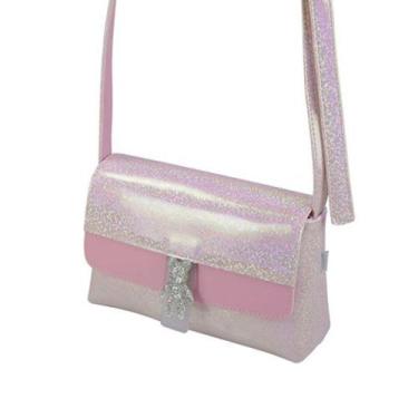 Imagem de Bolsa Infantil Pampili Holográfica com Patch Ursinho Rosa