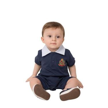 Imagem de Macacão Polo Infantil Curto Azul Coquelicot 20113, G