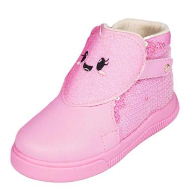 Imagem de Bota Casual Menina Pampili Pom Pom 699.017, Rosa bale, 23