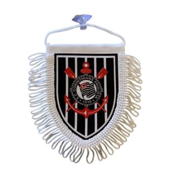 Imagem de Mini Flâmula Oficial Corinthians com franja e ventosa Preta-Unissex