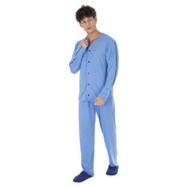 Imagem de Pijama De Inverno Masculino Victory Modelo Americano Camisa Com Botões