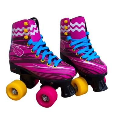 Imagem de Patins Tradicional Quad Roller Retro Bota 31 Ao 39 Rosa - Importway, R