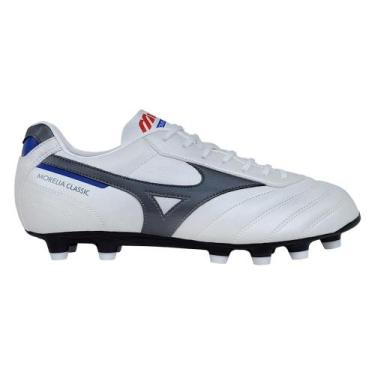 Imagem de Chuteira de Campo Mizuno Morelia Classic MD Unissex, 39, Branco, Cinza