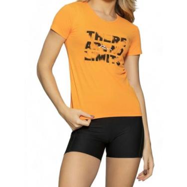 Imagem de Camiseta Run More Ultracool Fit - feminino - laranja e preto, Lrj, Pto