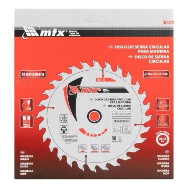 Imagem de Disco de Serra Circular 185mm 22,23mm 24 Dentes para Madeira e MDF Vermelho MTX