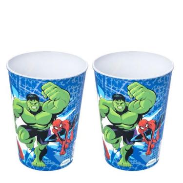 Imagem de Copo Infantil do Capitão América 320ML Kit 2 unidades - Plasútil