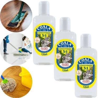 Imagem de KIT 3 DESINFETANTE CONCENTRADO COALA 3 EM 1 FRASCO 120ml EUCALIPTO