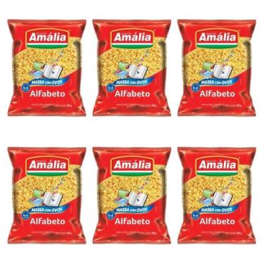 Imagem de Kit 06 Macarrao Santa Amalia 500g Com Ovos Alfabeto