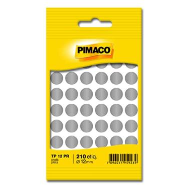 Imagem de Etiqueta adesiva p/ codificação 12mm prata TP12PR Pimaco, BIC, 886598, Prata, pacote de 5