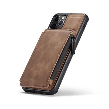 Imagem de Capa de couro com zíper para iPhone 13 12 11 Pro XS Max SE 2020 8 7 Plus Capa tipo carteira para Samsung S21 Ultra S20 S10, marrom, para iPhone 7Plus 8Plus