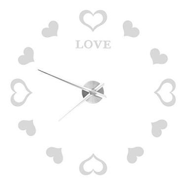 Imagem de Relógio, Relógio de Parede Fácil de Ler Relógio DIY para Decoração de Casa(Prata)