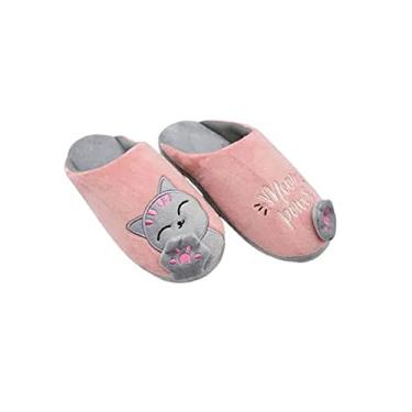 Imagem de Pantufa Chinelo Gato Rosa Pet Veterinário Animal Meow Power (G)