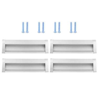 Imagem de 4 pcs liga de alumínio escondered gaveta puxar guarda-roupa armário móveis deslizando porta de porta 128mm buraco passo YYDFPIIA