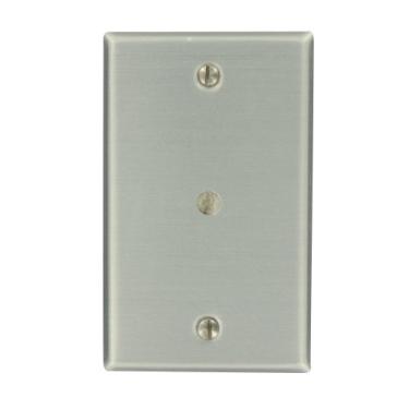 Imagem de Leviton 83013 Placa de parede de telefone/cabo com orifício de 0,312 polegadas, tamanho padrão, suporte em caixa, alumínio