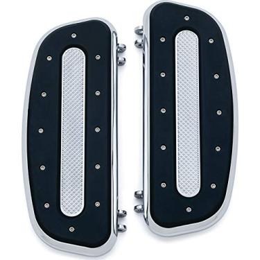 Imagem de Kuryakyn 7041 Componente de controle de pé para motocicleta: Placas de piso para motorista da indústria pesada para motocicletas Harley-Davidson 1983-2019, cromadas, 1 par