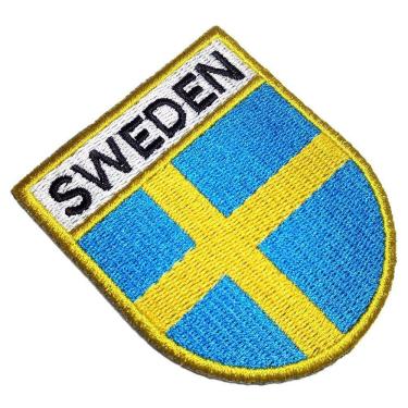 Imagem de Bandeira País Suécia Patch Bordado Para Camisa Uniforme Boné