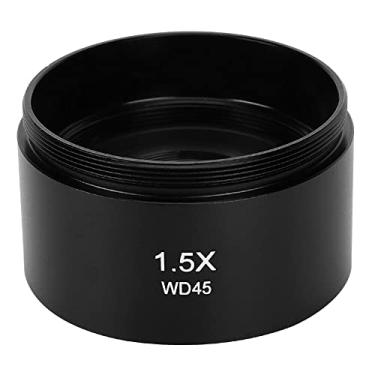 Imagem de Lente objetiva de microscópio 1.5X WD45 Lente objetiva auxiliar 1.5X Lente de ampliação Lente estéreo Acessórios para microscópio Distância de trabalho 45mm