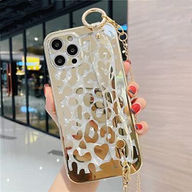 Imagem de Capa de telefone com suporte de pulso leopardo para iphone 13 12 11 Pro Max 7 8 Plus X XR XS Max Capa de corrente com alça de ombro fofa, WY754, Para, iPhone7Plus