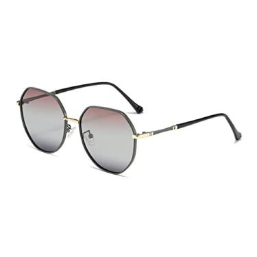 Imagem de Óculos de Sol Feminino Moda Óculos Exterior Polarizado Óculos de Sol Masculino UV400 Moldura Oval de Metal, 310. Chá preto, segue foto