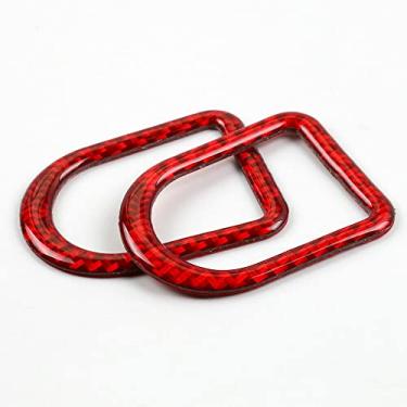 Imagem de FINMOKAL Pinos Da Trava Interna Da Porta De Fibra De Carbono Vermelha Guarnição Para Ford Mustang 2009-2013 Preto, Fibra De Carbono