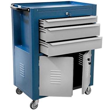 Imagem de Carrinho Fechado Vermelho com 3 Gavetas e 2 Portas-FERCAR-C06-VM