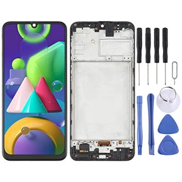 Imagem de OLED Material LCD Tela e digitalizador Montagem completa com quadro para a For Samsung Galaxy M21 SM-M215 (Color : Black)