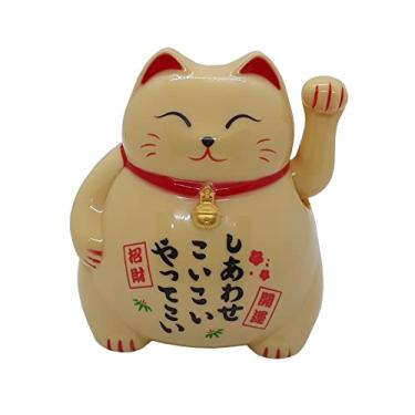 Imagem de Gato da Sorte Maneki Neko Decorativo Movimenta a Mão 10cm
