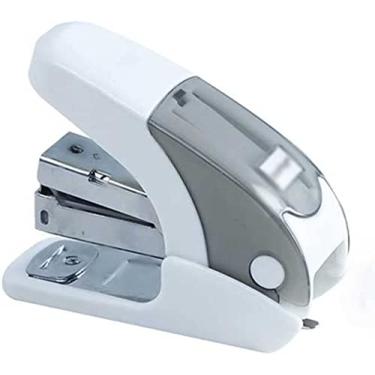 Imagem de REJOON 1 peça grampeador metal plástico prático mini grampeador ferramenta escola escritório estudante papelaria (cor: branco)